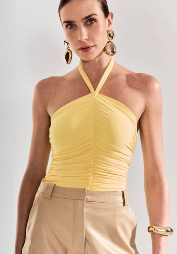 BODY DRAPEADO LAÇO AMARELO
