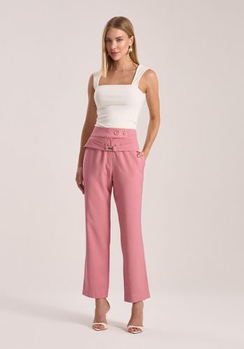 CALÇA ALFAIATARIA FIVELA ROSA