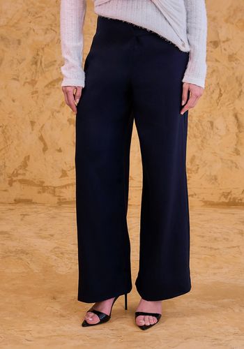 CALÇA PANTALONA EM LINHO  NAVY