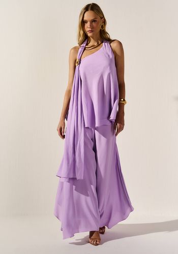 CALÇA GODE EM VISCOSE LILAS