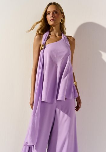 BLUSA COM BABADO LATERAL LILAC