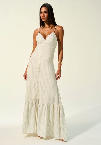 VESTIDO MIDI BOTÕES AZUL