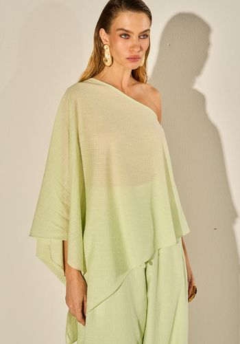BLUSA SABRINA UM OMBRO VERDE