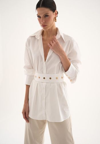 CAMISA EM TRICOLINE COM CINTO OFF