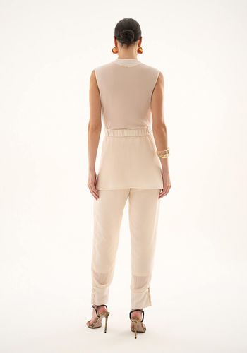 CALÇA COM ELÁSTICO LARA AREIA