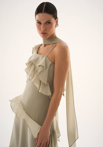 VESTIDO BABADOS LARA OLIVE