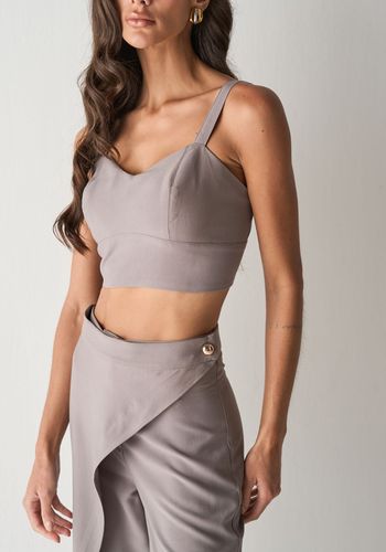 TOP DE ALFAIATARIA RAFAELA CINZA