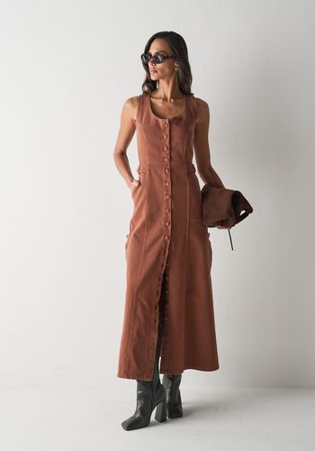 VESTIDO DE SARJA LIVIA MARROM